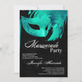 5x7 Masquerade Quinceanera Birthday Uitnodiging (Voorkant)