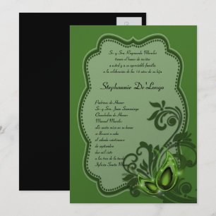 5x7 Masquerade Quinceanera Birthday Uitnodiging
