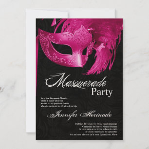 5x7 Masquerade Quinceanera Birthday Uitnodiging