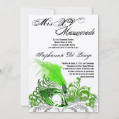 5x7 Masquerade Quinceanera Birthday Uitnodiging (Voorkant)