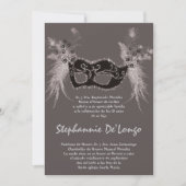 5x7 Masquerade Quinceanera Birthday Uitnodiging (Voorkant)