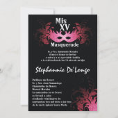 5x7 Masquerade Quinceanera Birthday Uitnodiging (Voorkant)