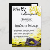 5x7 Masquerade Quinceanera Birthday Uitnodiging (Voorkant / Achterkant)