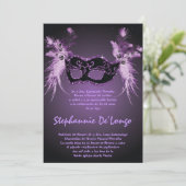 5x7 Masquerade Quinceanera Birthday Uitnodiging (Staand voorkant)
