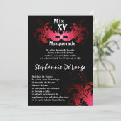 5x7 Masquerade Quinceanera Invitation Anniversaire (Debout devant)