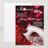 5x7 Masquerade Quinceanera Invitation Anniversaire (Devant / Derrière)