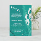 5x7 Masquerade Quinceanera Invitation Anniversaire (Debout devant)