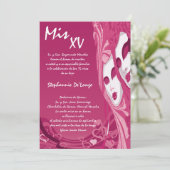 5x7 Masquerade Quinceanera Invitation Anniversaire (Debout devant)