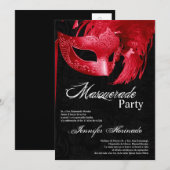 5x7 Masquerade Quinceanera Invitation Anniversaire (Devant / Derrière)
