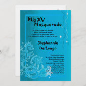 5x7 Masquerade Quinceanera Invitation Anniversaire (Devant / Derrière)