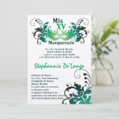 5x7 Masquerade Quinceanera Invitation Anniversaire (Debout devant)