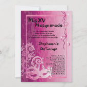 5x7 Masquerade Quinceanera Invitation Anniversaire (Devant)