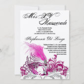 5x7 Masquerade Quinceanera Invitation Anniversaire (Devant)