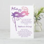 5x7 Masquerade Quinceanera Invitation Anniversaire (Debout devant)