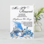 5x7 Masquerade Quinceanera Invitation Anniversaire (Debout devant)