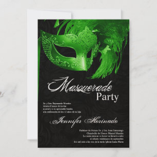 5x7 Masquerade Quinceanera Invitation Anniversaire