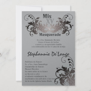 5x7 Masquerade Quinceanera Invitation Anniversaire