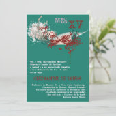 5x7 Masquerade Quinceanera Invitation Anniversaire (Debout devant)