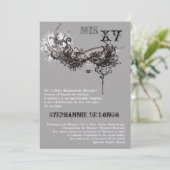 5x7 Masquerade Quinceanera Invitation Anniversaire (Debout devant)