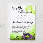 5x7 Masquerade Quinceanera Invitation Anniversaire (Devant)