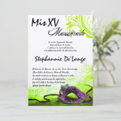 5x7 Masquerade Quinceanera Invitation Anniversaire (Debout devant)