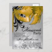 5x7 Masquerade Quinceanera Invitation Anniversaire (Devant / Derrière)