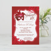 5x7 Masquerade rouge Masque Masque 16 Invitation a (Debout devant)