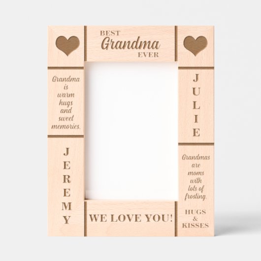 5x7 Meilleure grand-mère jamais petits noms cadre (Recto)