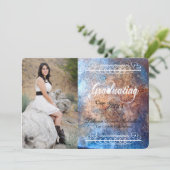 5x7 Métal rouillé Vieux acier Gru Faire-part princ (Debout devant)