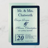 5x7 Miroir en verre dépoli Faire-part de mariage m (Devant / Derrière)