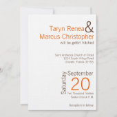 5x7 modern bruin Sinaasappel Chevron bruiloft uitn Kaart (Voorkant)