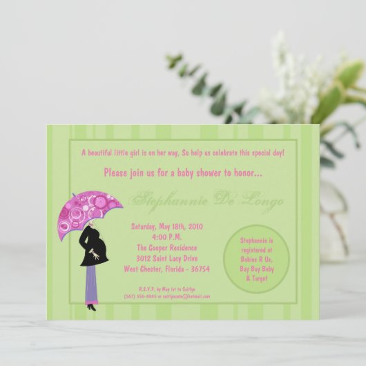 5x7 Modern Mod Mom Invitation Baby shower d'achat (Debout devant)