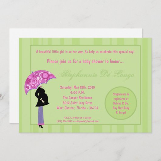 5x7 Modern Mod Mom Invitation Baby shower d'achat (Devant / Derrière)