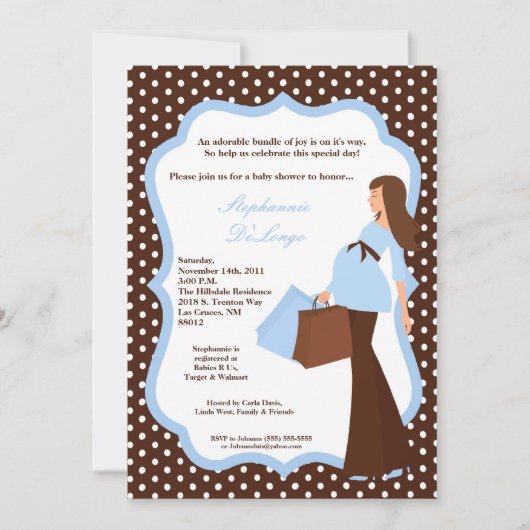 5x7 Modern Mod Mom Invitation Baby shower d'achat (Devant)