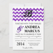 5x7 Modern Purp Glitter Chevron Weddenschap Kaart (Voorkant)
