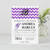 5x7 Modern Purp Glitter Chevron Weddenschap Kaart (Staand voorkant)