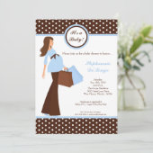 5x7 Moderne Mod Mam Shopping Baby shower Uitnodigi Kaart (Staand voorkant)