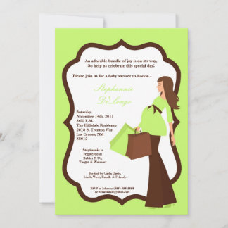 5x7 Moderne Mod Mam Shopping Baby shower Uitnodigi Kaart