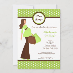 5x7 Moderne Mod Mam Shopping Baby shower Uitnodigi Kaart