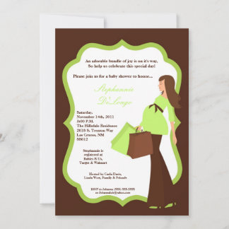 5x7 Moderne Mod Mam Shopping Baby shower Uitnodigi Kaart