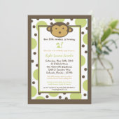 5x7 Moderne Monkey Birthday Party Invitation (Debout devant)