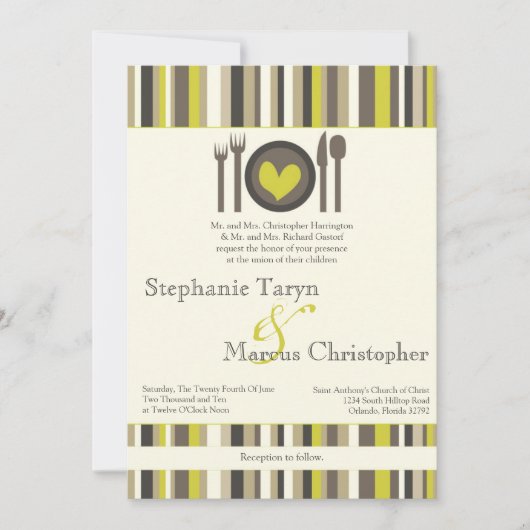 5x7 Moderne Plates de Chine Faire-part de mariage  (Devant)