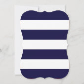 5x7 moderne streep marine bloemenbruiloft uitnodig kaart (Achterkant)