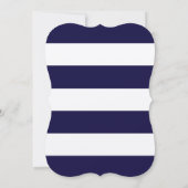 5x7 Moderne Stripe Marine Faire-part de mariage fl (Dos)