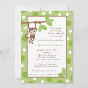 5x7 Monkey Oerwoud Safari Baby shower Uitnodiging
