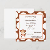 5x7 Monkey Pok-a-Dot Invitation de fête d'annivers (Devant / Derrière)