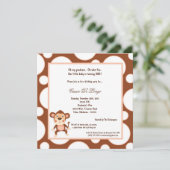 5x7 Monkey Pok-a-Dot Invitation de fête d'annivers (Debout devant)