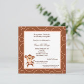 5x7 Monkey Pok-a-Dot Invitation de fête d'annivers (Debout devant)