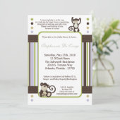 5x7 Monkey Time Zoo Animal Baby shower Invitation (Debout devant)