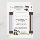 5x7 Monkey Time Zoo Animal Baby shower Invitation (Devant / Derrière)